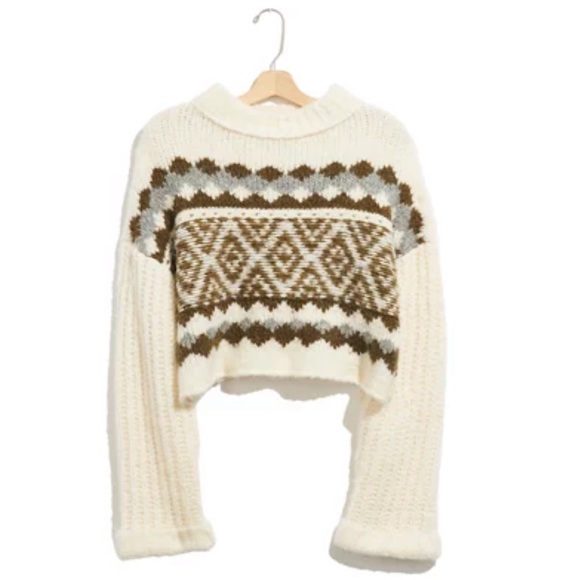 NEW Free People Alpine Pullover in Snowy Forest - Picture 4 of 14